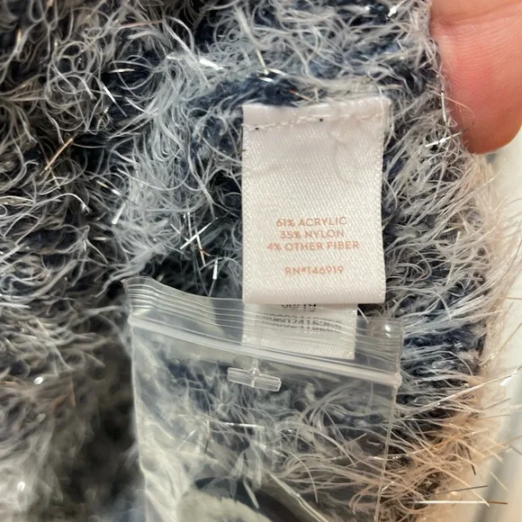 NWT••LC LAUREN CONRAD // light blue / sparkle / oversized cardigan - Picture 16 of 16